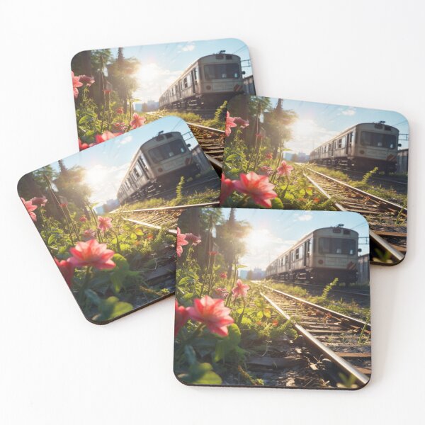 Item preview, Abandoned train tracks with flowers  designed and sold by AerinDigital.