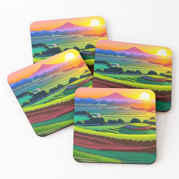 Item preview, Japan Countryside Fields and Flowers Sunset Fantasy designed and sold by diamondmilk.