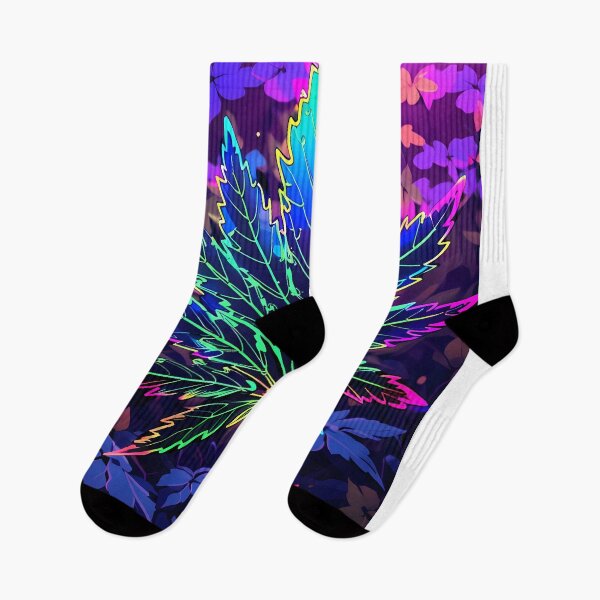 Item preview, Psychedelic Electric RGB Marijuana Leaf Black Poster designed and sold by wojysmokes.