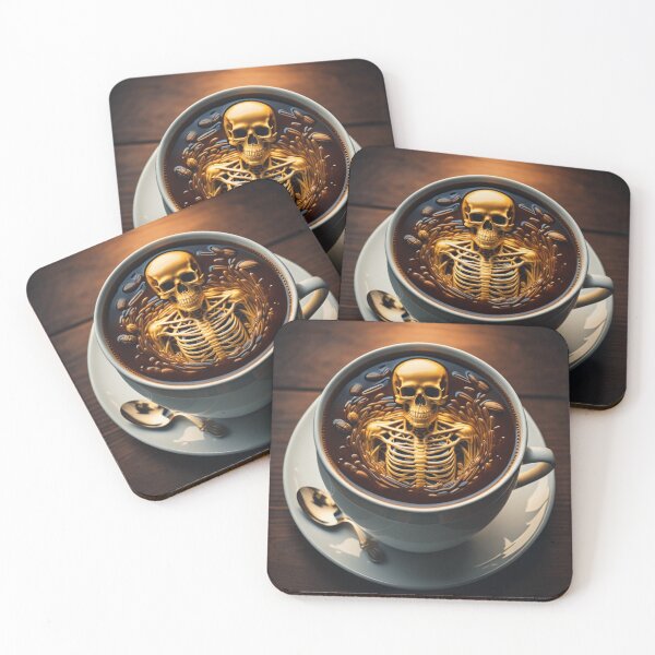 Item preview, Night Shift - Caffeine Dive: Skeleton's Espresso Adventure designed and sold by AriaMarliART.