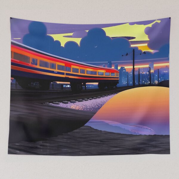 Item preview, Japan Train Subway Sunset Fantasy designed and sold by diamondmilk.
