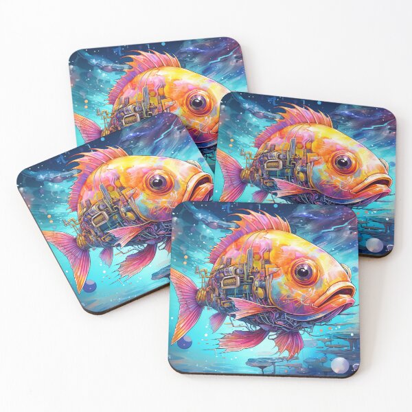 Item preview, The Great Robotic Fish: Fantastical Speculative Print designed and sold by Alcyonian.