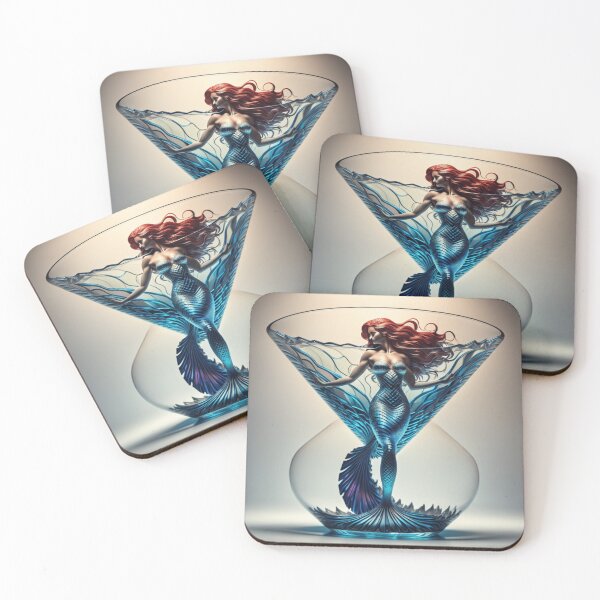 Item preview, Mermaid Art - Marine Mixology: Mermaid's Martini Splash designed and sold by AriaMarliART.