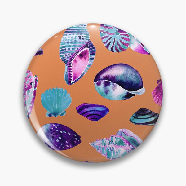 Item preview, Purple & Blue Shells Watercolor Orange designed and sold by SandraArtStudio.