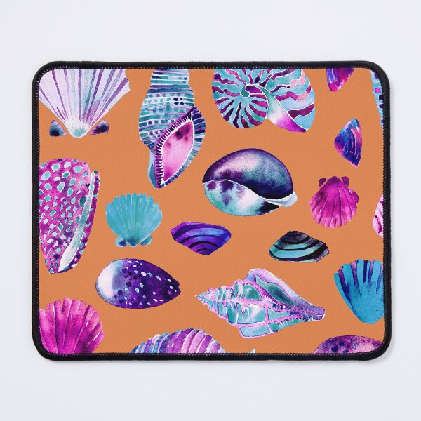 Item preview, Purple & Blue Shells Watercolor Orange designed and sold by SandraArtStudio.