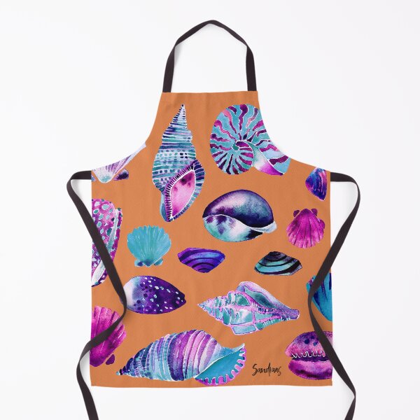 Item preview, Purple & Blue Shells Watercolor Orange designed and sold by SandraArtStudio.
