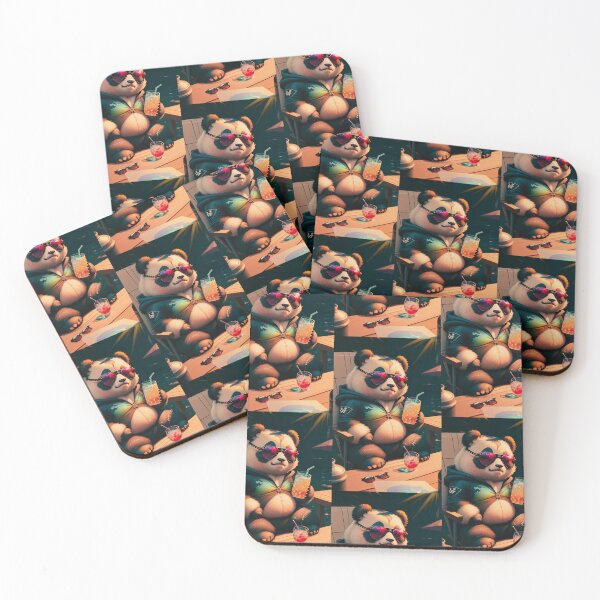 Item preview,  A cute and cool panda having a drink in the sun designed and sold by Pelzi100.