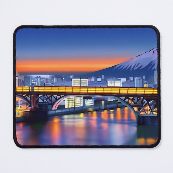 Item preview, Japan Train Bridge Sunset Fantasy designed and sold by diamondmilk.