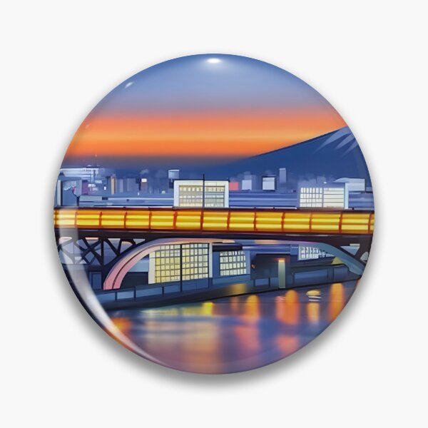 Item preview, Japan Train Bridge Sunset Fantasy designed and sold by diamondmilk.