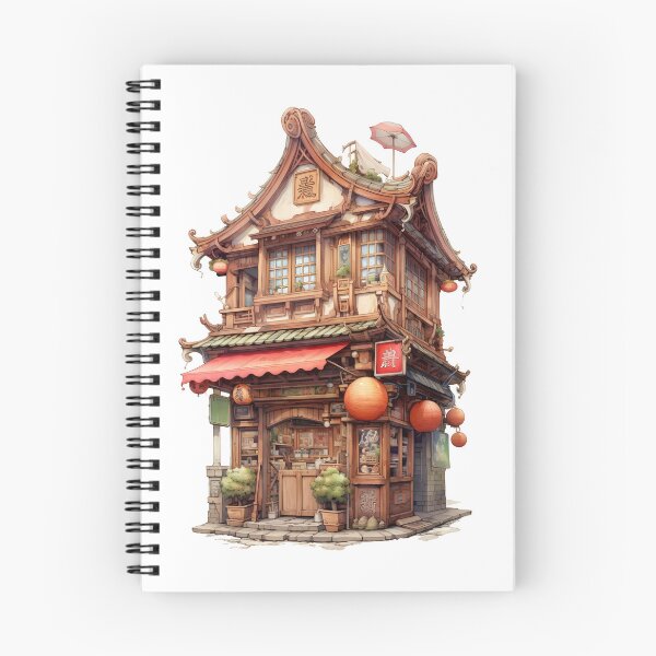 Item preview, Far Eastern Magical Shopfront (v15 natural colour) - Japanese Aesthetics - Storefront Illustration designed and sold by land-of-night.
