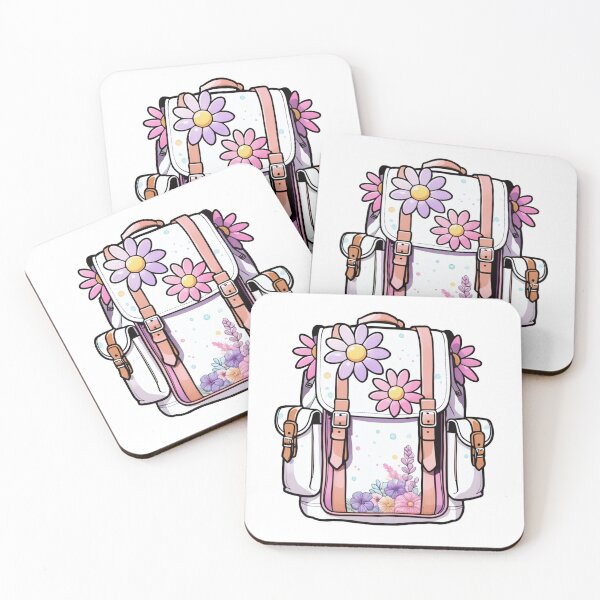 Item preview, Preppy Floral Boho Pink Purple Flowers Backpack designed and sold by The Zany Paintbrush | Home Decor | Apparel | Accessories.