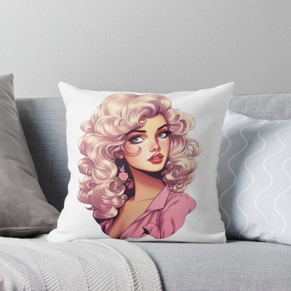 Item preview, 90's doll with wavy pink hair designed and sold by happydecals.