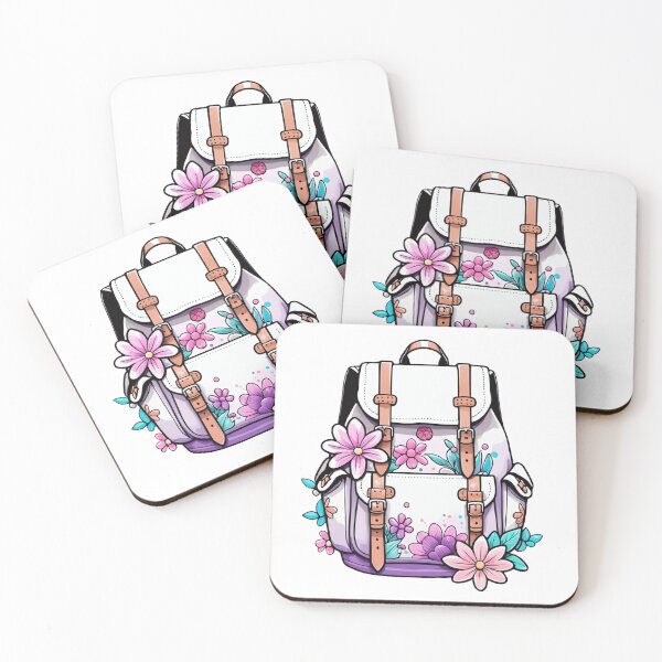 Item preview, Girly Pink Purple Boho Floral Hippy Backpack designed and sold by The Zany Paintbrush | Home Decor | Apparel | Accessories.