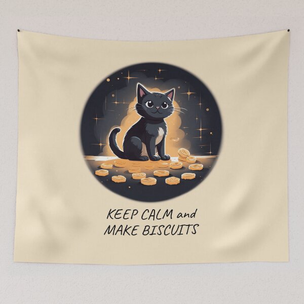 Item preview, Keep Calm and Make Biscuits Black Cat designed and sold by ameowzingdesign.