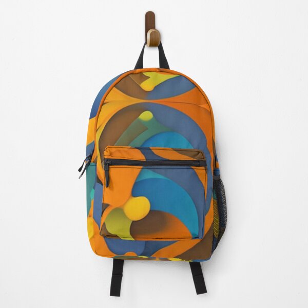 Item preview, 3d abstract in orange and blue  designed and sold by Roxburylane.