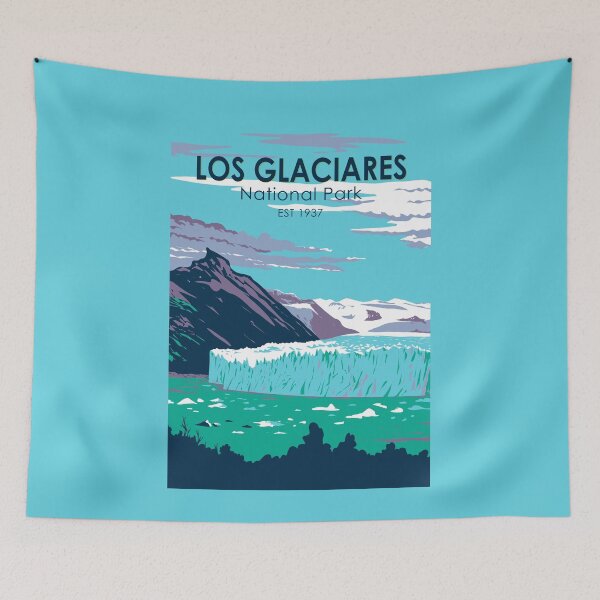 Item preview, Los Glaciares National Park Argentina Travel Art Vintage designed and sold by KrisSidDesigns.