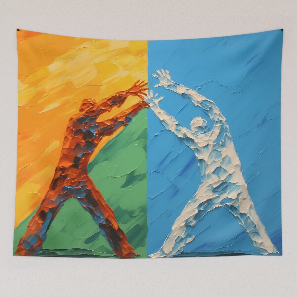 Item preview, Dynamic Duo: An Abstract Impasto Painting designed and sold by vadimcarazan.