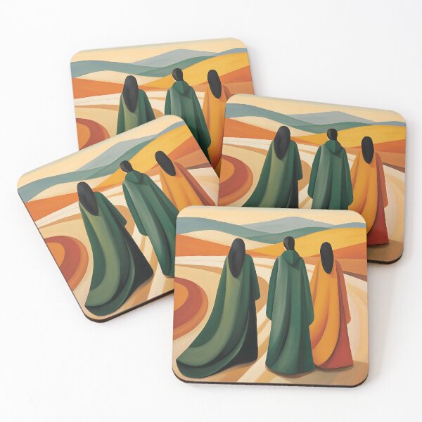 Item preview, Desert Wanderers: A Folk-Inspired Painting designed and sold by vadimcarazan.
