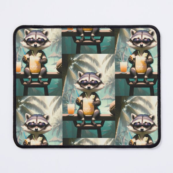 Item preview, A cute and cool raccoon having a drink designed and sold by Pelzi100.