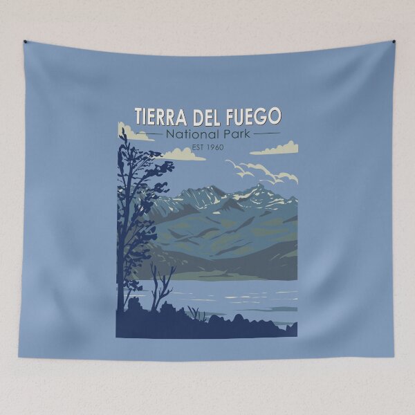 Item preview, Tierra Del Fuego National Park Argentina Travel Art Vintage designed and sold by KrisSidDesigns.