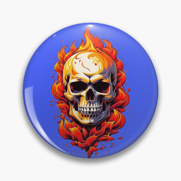 Item preview, Skull in Flames Fire Inferno 9 designed and sold by DigitalandPhoto.