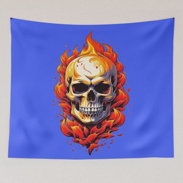 Item preview, Skull in Flames Fire Inferno 9 designed and sold by DigitalandPhoto.