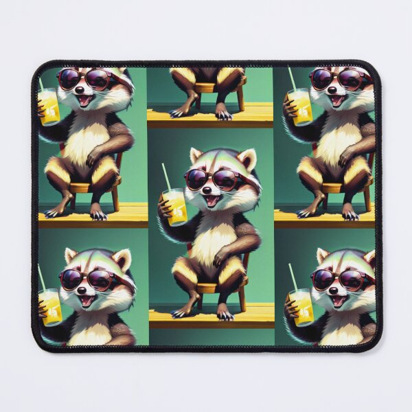Item preview, A cute and cool raccoon having a drink designed and sold by Pelzi100.