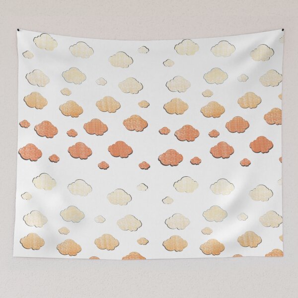 Item preview, Cute Orange Gradient Fluffy Clouds Pattern designed and sold by Pevkay97.