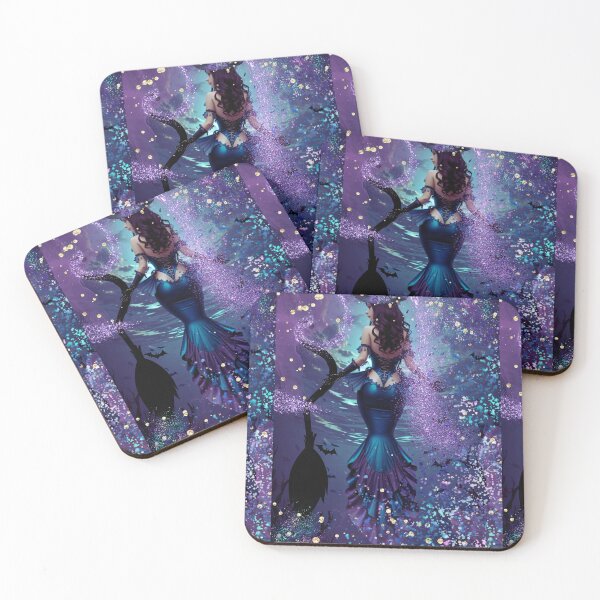 Item preview, Sirenas Halloween Purple Sparkles Witch Mermaid designed and sold by SirenasWorld.