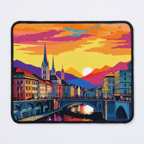Item preview, A Pop Art Travel Print of Geneva - Switzerland designed and sold by StudioRedKoala.