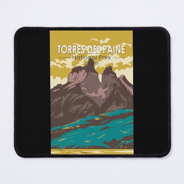 Item preview, Torres del Paine National Park Chile Travel Art Vintage designed and sold by KrisSidDesigns.