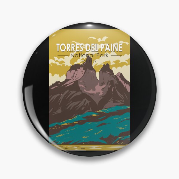 Item preview, Torres del Paine National Park Chile Travel Art Vintage designed and sold by KrisSidDesigns.