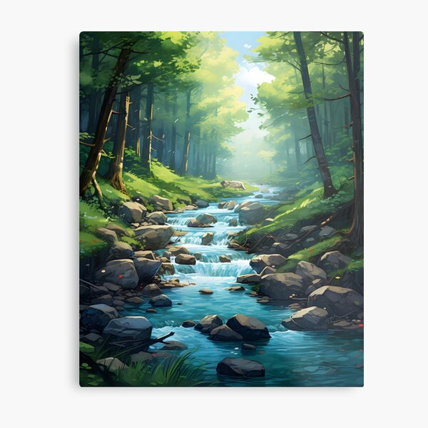 Item preview, Forest Flow: A Watercolor Stream Scene designed and sold by Shirtastically.