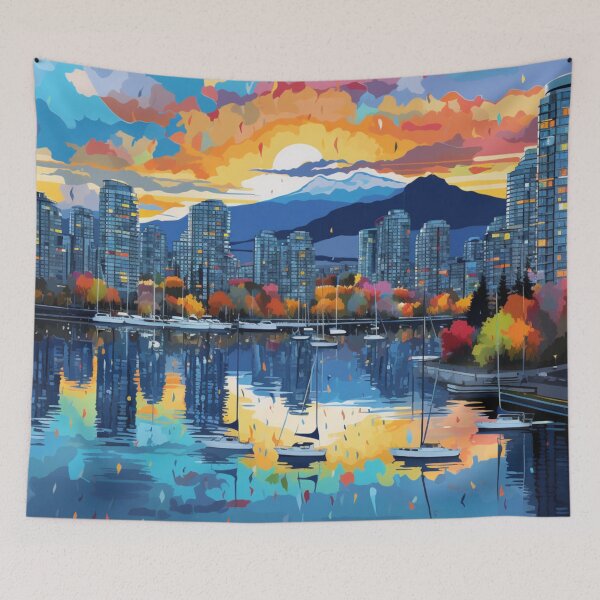 Item preview, A Pop Art Travel Print of Vancouver - Canada designed and sold by StudioRedKoala.