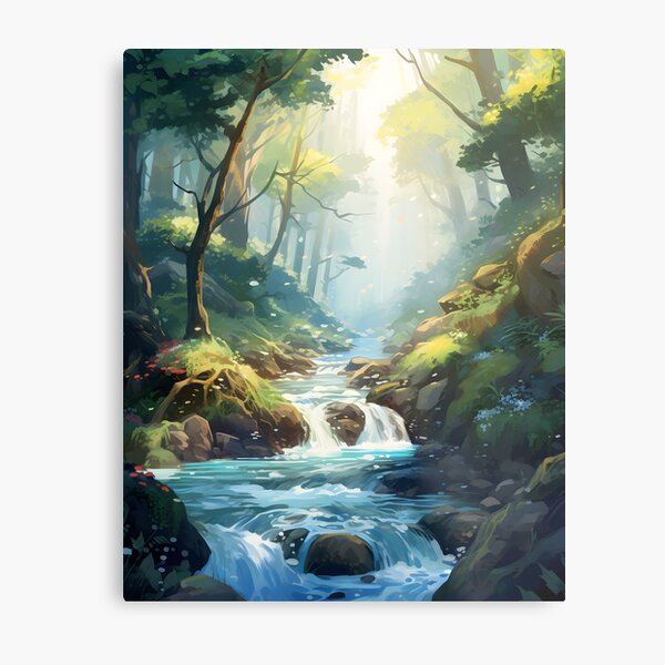 Item preview, Stream Serenity: Watercolor Forest Stream designed and sold by Shirtastically.