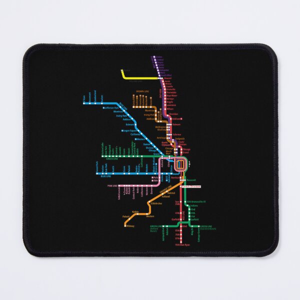 Item preview, Chicago Trains Map designed and sold by fbombpbquem87.