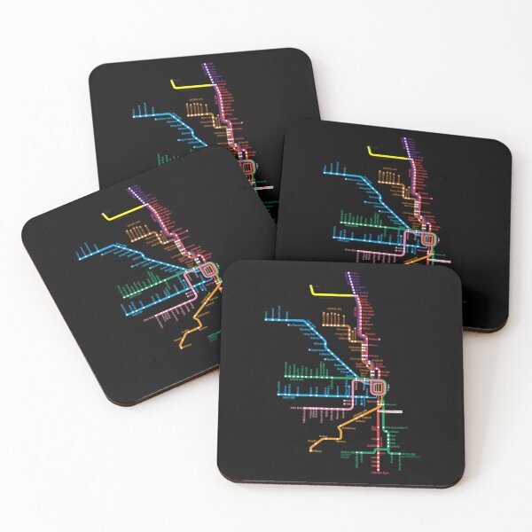 Item preview, Chicago Trains Map  	 designed and sold by fbombpbquem87.