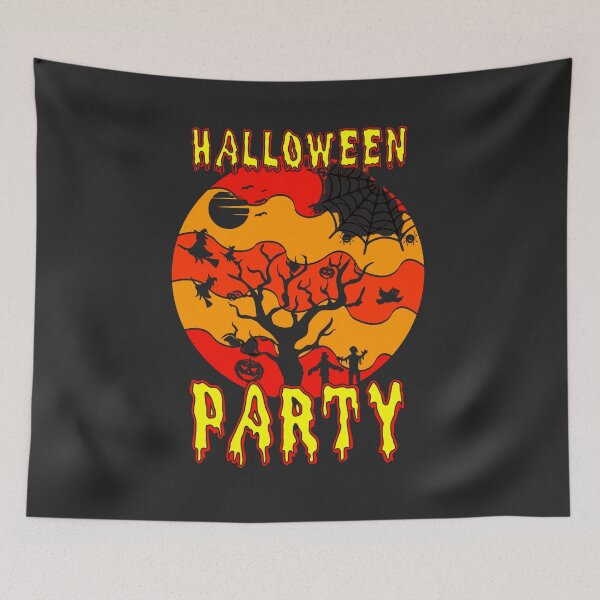 Item preview, Halloween Party Under the Old Oak Tree: Sunset, Bats, and Spiders T-Shirt designed and sold by Rebekkahsdesign.