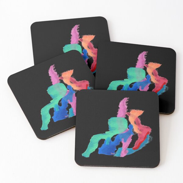 Item preview, Abstract dancing colors (black background) designed and sold by MentaLee.