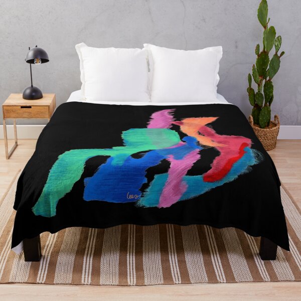 Item preview, Abstract dancing colors (black background) designed and sold by MentaLee.
