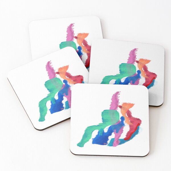 Item preview, Abstract dancing colors (white background) designed and sold by MentaLee.