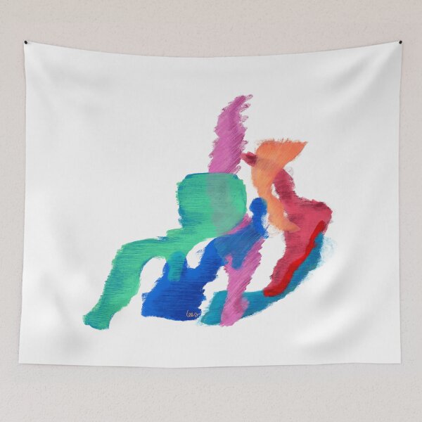 Item preview, Abstract dancing colors (white background) designed and sold by MentaLee.