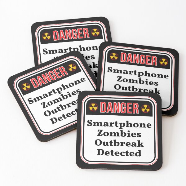 Item preview, DANGER:  Smartphone Zombies Outbreak Detected - funny warning signs designed and sold by DesignsFromTW-S.