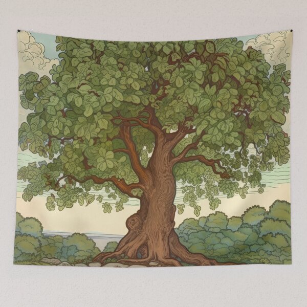 Item preview, Chestnut oak tree drawing designed and sold by ComicsFactory.