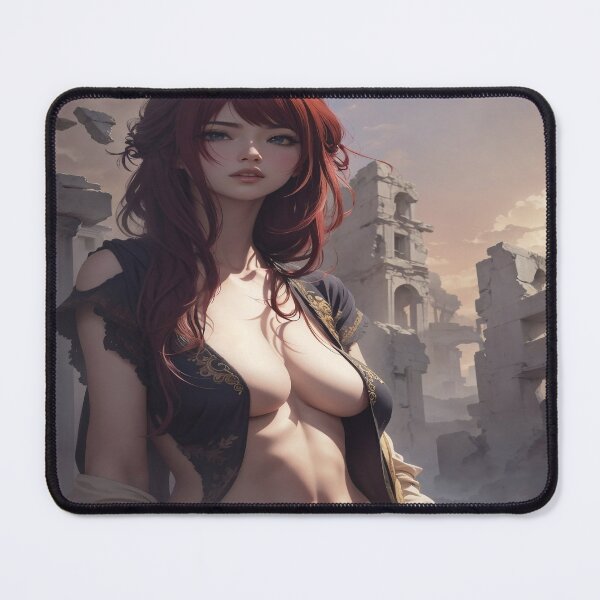 Item preview, Crimson Enigma: Fantasy Woman in Dark Ruins designed and sold by PinUpPavilion.