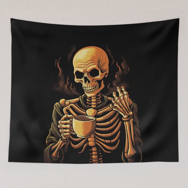 Item preview, Skeleton holding coffee cup -  Skeleton Coffee Drinker designed and sold by JansenGS.