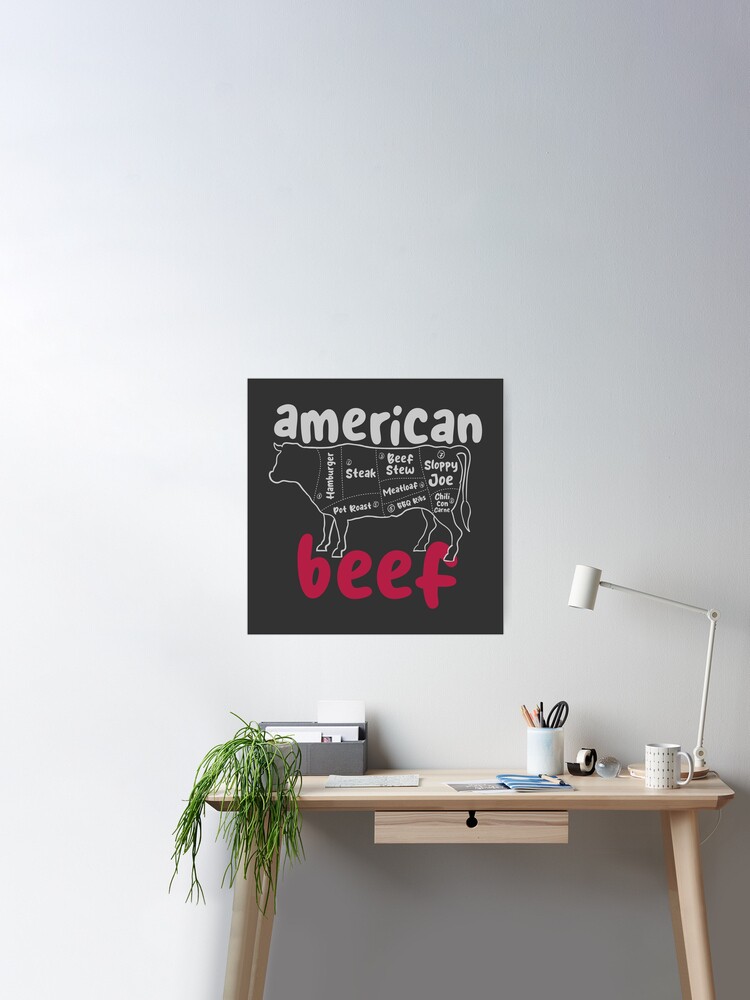 Eat Beef gifts for BBQ lovers Poster for Sale by DesignAP