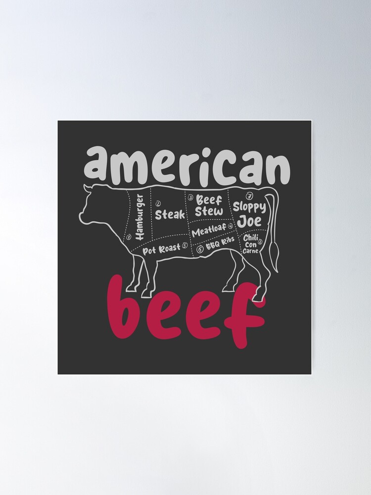 Eat Beef gifts for BBQ lovers Poster for Sale by DesignAP