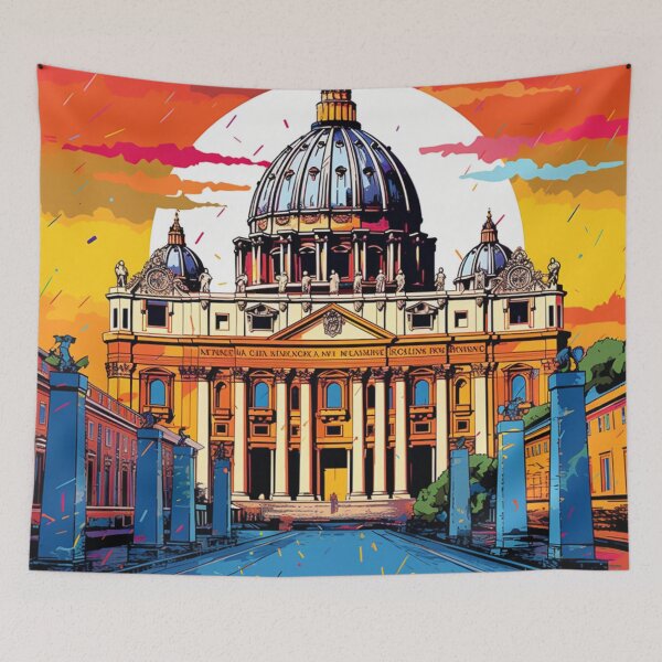 Item preview, A Pop Art Travel Print of St. Peter's Basilica - Vatican designed and sold by StudioRedKoala.