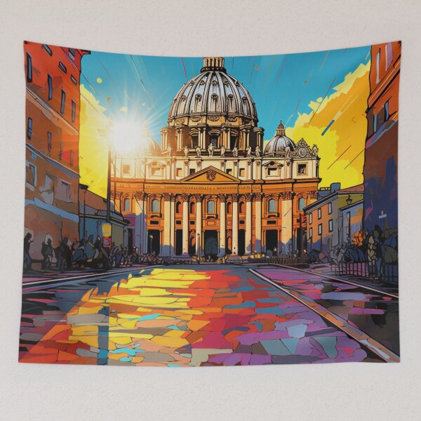 Item preview, A Pop Art Travel Print of St. Peter's Basilica - Vatican designed and sold by StudioRedKoala.